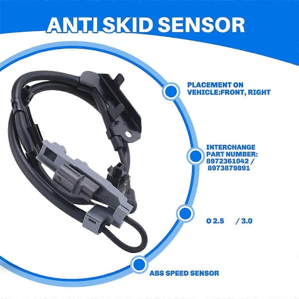 Ny främre högra ABS-hastighetssensor Antisladdsensor FR för Isuzu D-Max / Rodeo 2.5TD / 3.0TD 2003+ 897