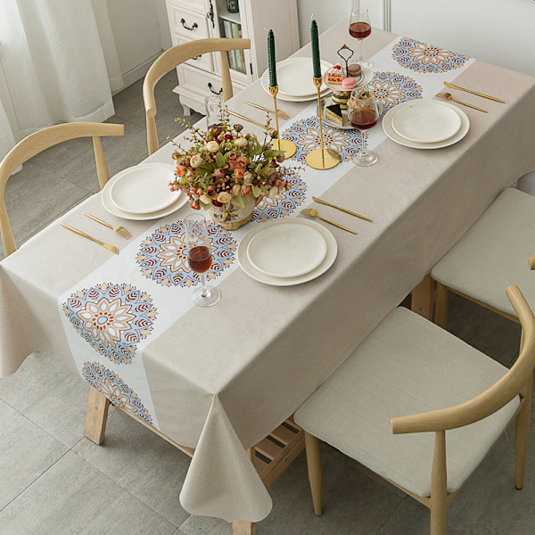 Mandala Serie Vanntett Duk Non-stick Tykk Rektangulær for Hjemmefester og Coke Japansk Stil 140x300cm tb017