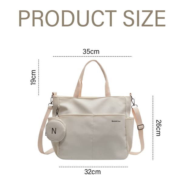 Stora Canvas Handväskor - Laptop Messenger Väska för Kvinnor black