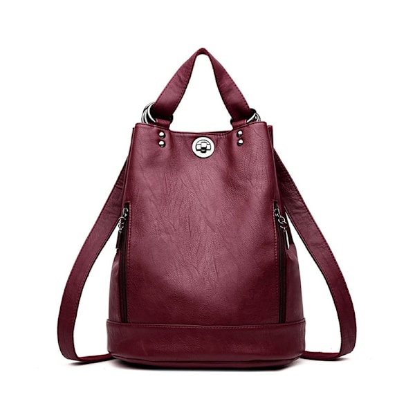 Dame PU læder håndtasker, afslappede crossbody tasker, Brand Media, tyverisikring, italiensk Black