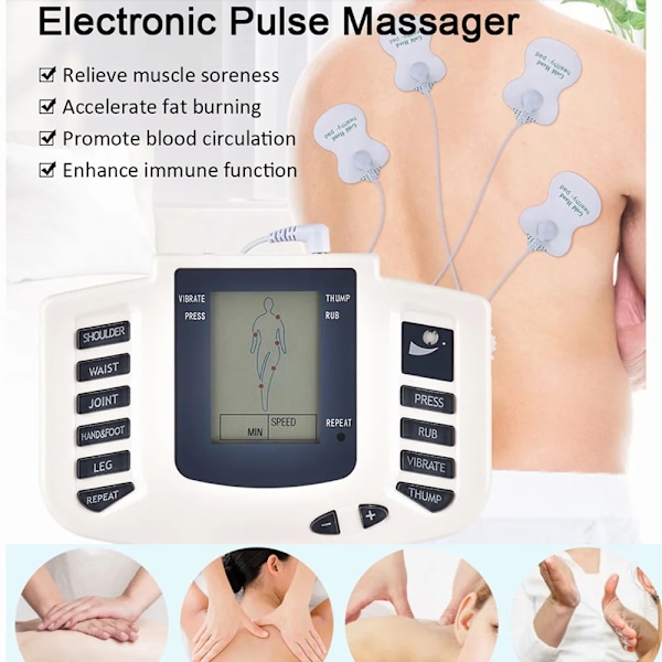 JR309 TENS-enhet - Muskelstimulator - Akupunktur - Puls - Fysioterapi - Nakke- og ryggsmertelindring - Reilef Simple Set