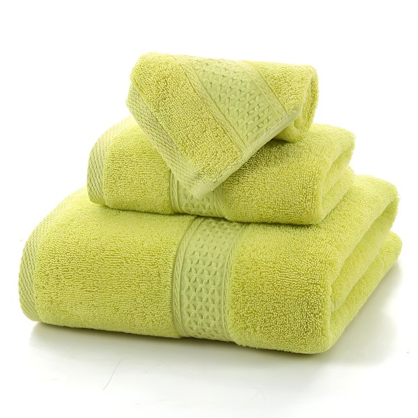 Lyxigt handduksset i bomull för hemmet, 3-delat set, ultramjukt, mycket absorberande, inkluderar 1 badhandduk, 1 handduk, 1 tvättlapp 3PCS Poplar Peach Yellow