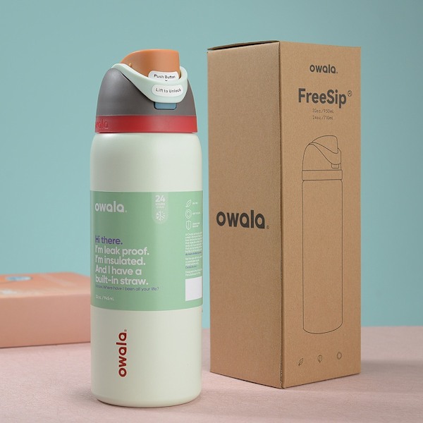 Owala Sportsflaske i rustfritt stål med vakuumisolering – den perfekte følgesvenn for våre utendørseventyr på Amazon 30 oz White