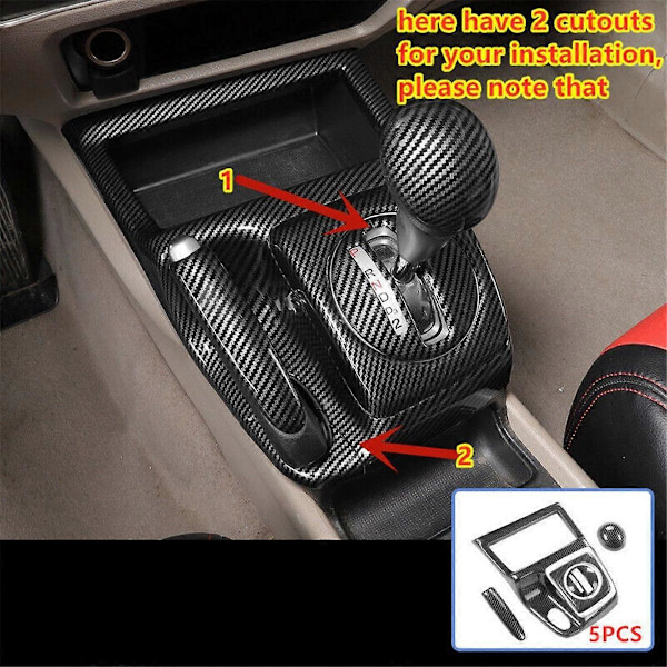 Automatisk Växelspaksram Handbromsskydd Dekor Trim för Honda Civic 2006-2011