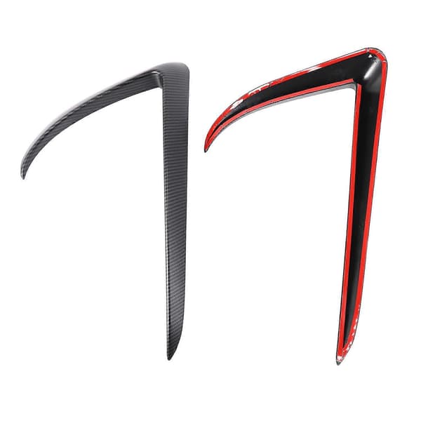 Matt Karbonfiber Front Blade Trim Front Støtfangerleppe Splitter Tåkelys Trim for Tesla Model 3 2017-