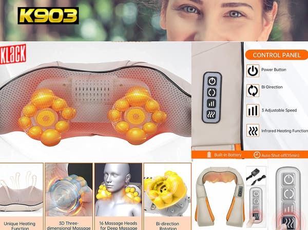 Shiatsu Nakke- og Rygmassager med Varmefunktion