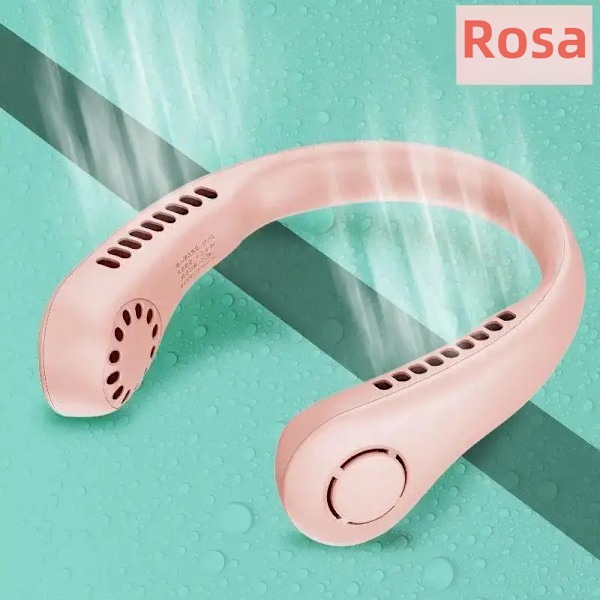 Supmango Kannettava kaulatuuletin - Mini hiljainen sähkötuuletin USB ladattava L21 Pink