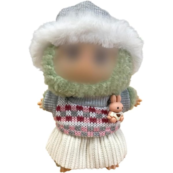 Vaatteet Labubu 17cm nukeille (ei nukkea) - Premium-laatuista nukenvaatetusta Labubulle, tarvikkeet Labubulle Knitted Set