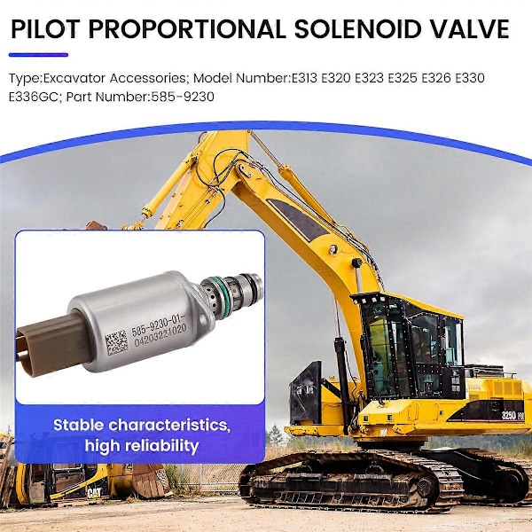 585-9230 Gravemaskintilbehør Pilot Proporsjonal Solenoidventil for Caterpillar E313 E320 E323 E325