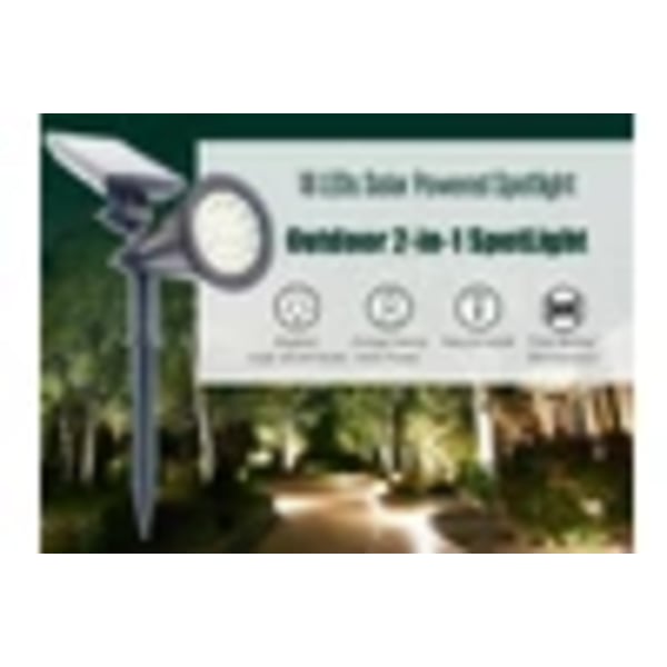 2 kpl Ultra 18 LED aurinkovalo ulkokäyttöön, puutarhavalo, aurinkokennovalaisin, säädettävä paneeli, 2-in-1 polkuvalaisin, seinävalaisin, vedenpitävä