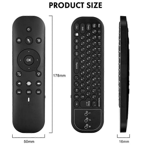 Rysk Version G60S Pro BT Trådlös Röstfjärrkontroll 2.4G BT5.0 Dual-Mode Röstfjärrkontroll black