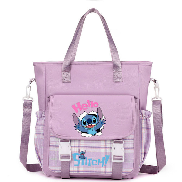 Stitch skulderveske i canvas Checkered Purple B