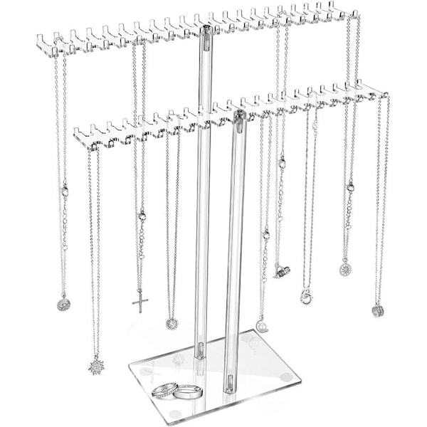 Øredobbeholder, 144 poser med trebase, displaystativ Storing necklaces-b