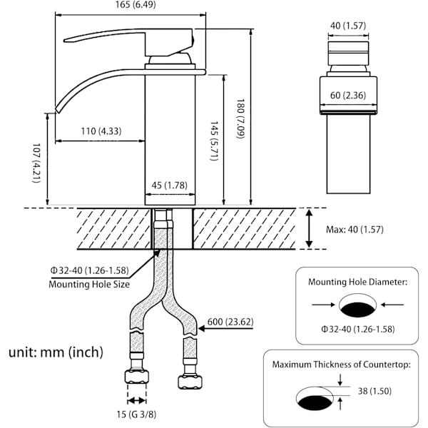 Moderne baderomskran Elegant fossefall design servantkran messing blandebatteri varmt kaldt vann tilgjengelig G 3/8 krom kran Pd8cc