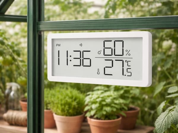 Digitalt Termometer Hygrometer med Ur, LCD-display, Indendørs Temperatur Fugtighedsmonitor
