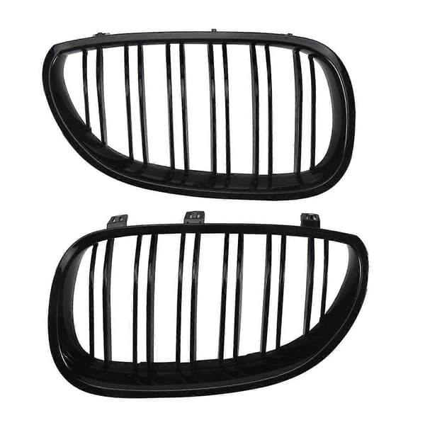 1 Pari Kiiltävän Musta Etumunuaismaski Tuplarimalla BMW E60 E61 5-sarjaan 2003-2