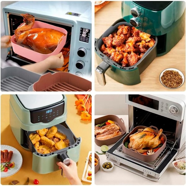 Silikonform for Airfryer, 5,5L og 6L og 21L - Form pluss beskyttende hansker for Airfryer, kompatibel