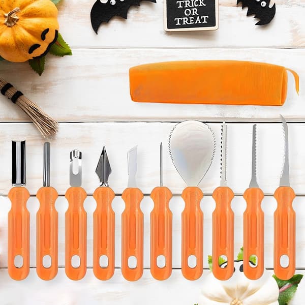 Sæt med værktøj til udskæring af Halloween-græskar, kageforme i rustfrit stål, bagesæt til ansigtsudtryk Double serrated straight knife