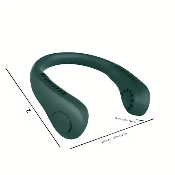 Supmango Kannettava kaulatuuletin - Mini hiljainen sähkötuuletin USB ladattava L21 Green
