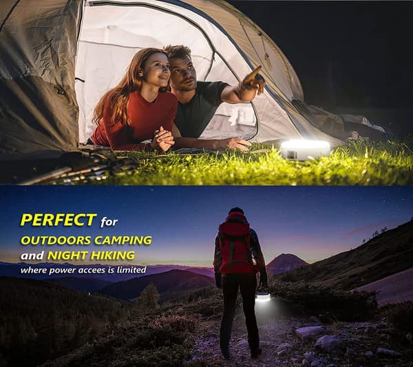 Solcellsdriven campinglykta med USB och evig batterifunktion