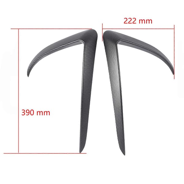 Matt Karbonfiber Front Blade Trim Front Støtfangerleppe Splitter Tåkelys Trim for Tesla Model 3 2017-