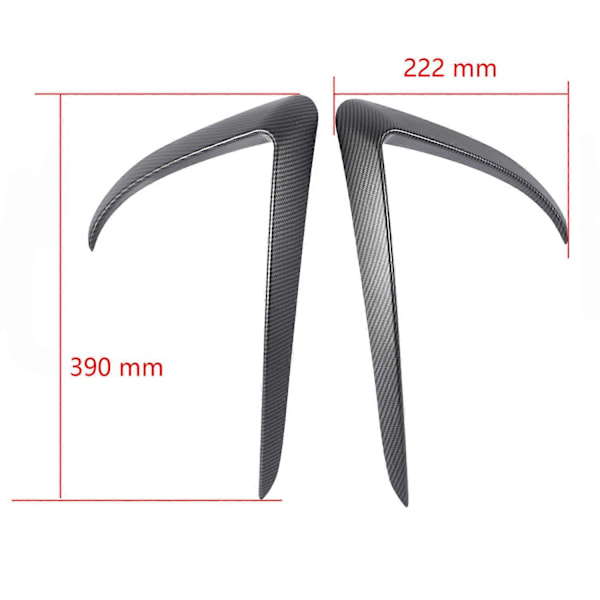 Matt Kolfiber Främre Blad Trim Främre Stötfångare Läpp Splitter Dimljus Trim för Tesla Model 3 2017-