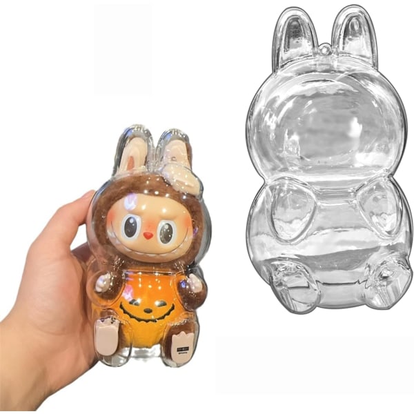 Genomskinlig Väska Nyckelring För LABUBU Plyschdocka, Hängande Displayfodral, Skyddsfodral, Plast PVC Förvaringslåda (Genomskinlig Väska) V3