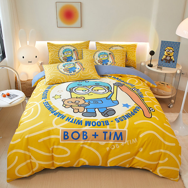 Minions-serien - Dynetrekksett i bomull med trykk - Skateboard Single 160*210 (3pcs)