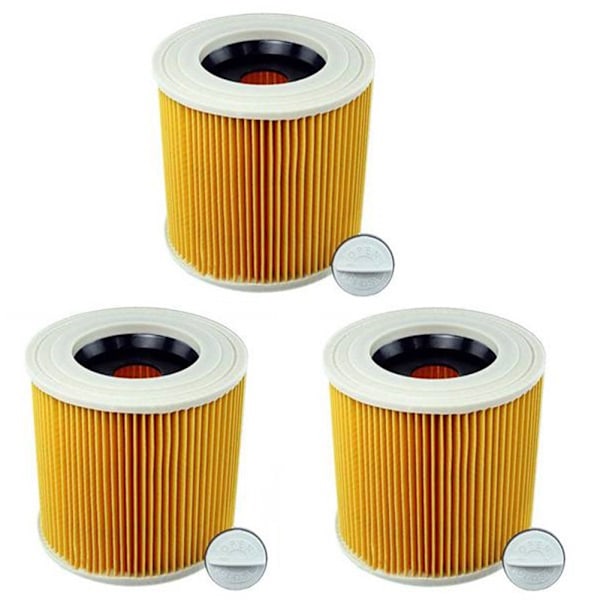 3 stk. patronfilter for Karcher støvsuger WD3 Premium WD2 WD3 WD1 MV3 MV2 WD 3 P forlengelsessett mot fint støv