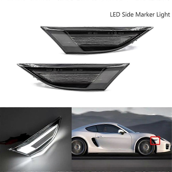 1 par LED-sidemarkeringslys blinklys til Porsche 991 981 718 Carrera 99163125605,991631255