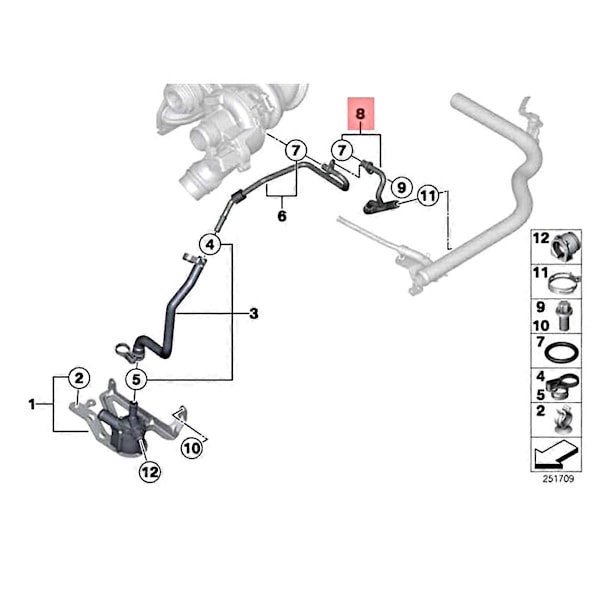 11537600591 Turboaggregat Bränsle Inloppsrör Oljeslang för BMW 1 3-serie F20 F20N F21 F21N