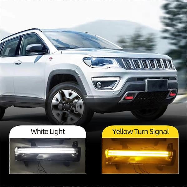 LED kjørelys for Jeep Compass 2017-2020 Hvit DRL Gul Blinklys Tåkelys Ac