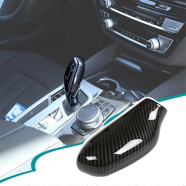 För BMW 5 7-serie G30 G11 G12 X3 X4 G01 G02 Bil Växelspak Knopp Dekor Skydd Trim Interiör Tillbehör Carbon Fiber Pattern