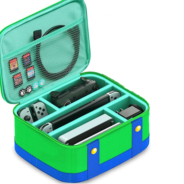 Stor Förvaringsväska för Switch, Reseväska för OLED Pro-konsol, Switch-tillbehör Big Bag Green