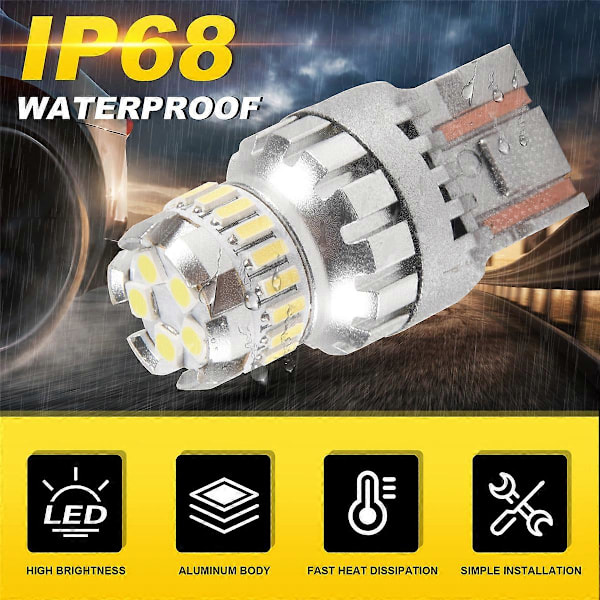 Bil T20 7440 W21W LED Canbus Backljus W21/5W 7443 LED Lampa Broms Blinkersljus 6500K Supe
