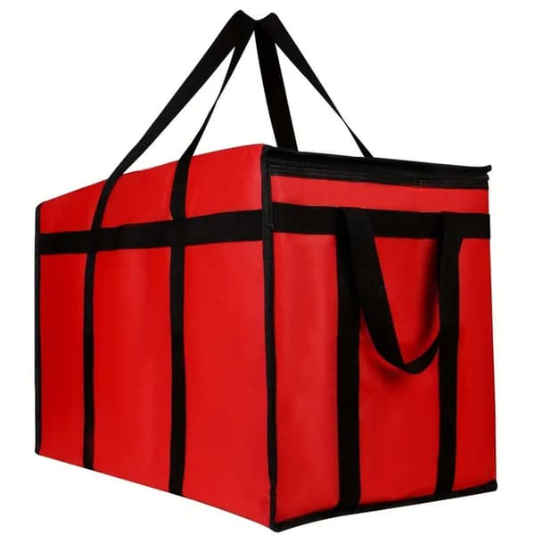 Isoleret madleveringspose, XXX-stor, sort, varm og kold måltidscateringpose, bærbar foldbar Red