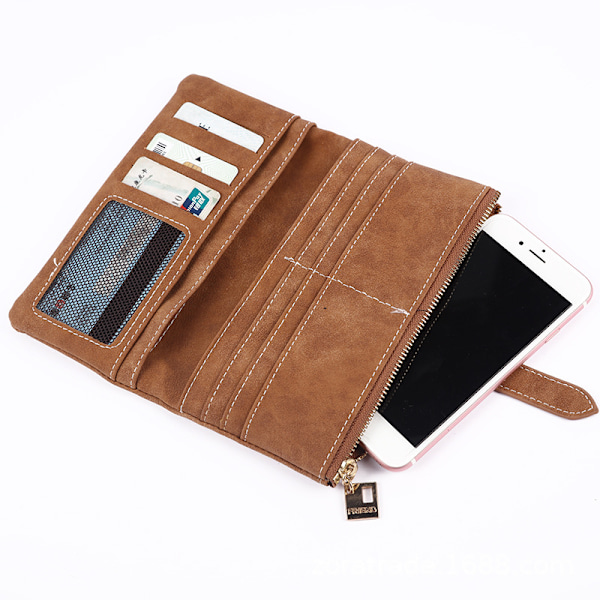 Luksuriøs lang designerpung til kvinder, Multi-positions clutch taske, Multi-positions pung, Kortholder black