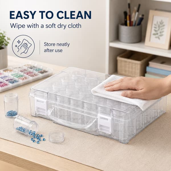 Diamantmaleri Opbevaringsbeholdere, 30 Gitre Perle Organizer Boks, Klar Plast, Bærbar, 1 Pakke