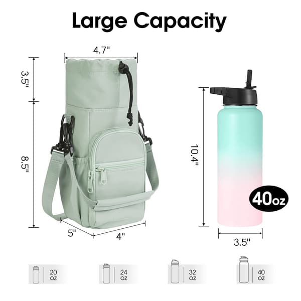 Isolerad vattenflaskväska, crossbody axelrem, aluminiumfoliefoder, svart Purple