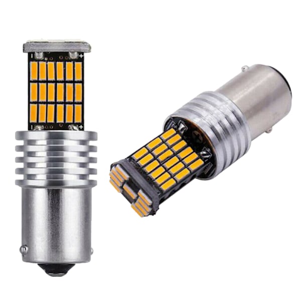 Gula BA15S LED-lampor, Blinkers, 2x1156-lampor, 7506P21W