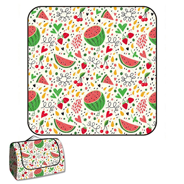Fuktsäker Picknickmatta för Frukt, Utrustning för Utomhusbruk, Picknickpanel med Tecknade Djur, Vattentät Förtjockad Gräsmatta, Vandring style 12