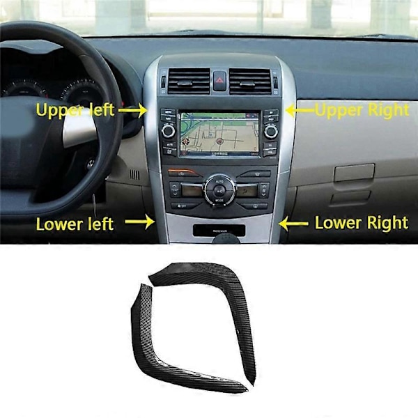 1 Set Bil Instrumentbräda Luftventiler Trimlist för Toyota Corolla Altis 2007-2013 Luft A/C Uttag ABS Carbo
