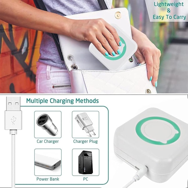 Mini Bärbar Bluetooth Termisk Skrivare med 5 Rullar Utskriftspapper Kompatibel med Android iOS
