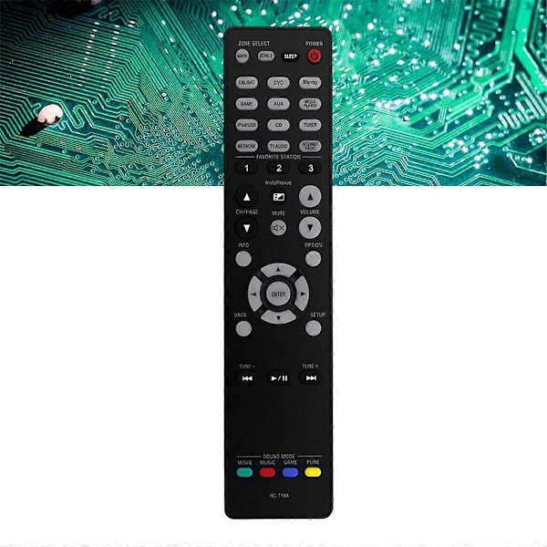 Ersättningsfjärrkontroll RC-1184 för Denon AV Audio Video Receiver AVR-X3000 AVRX3000 Black