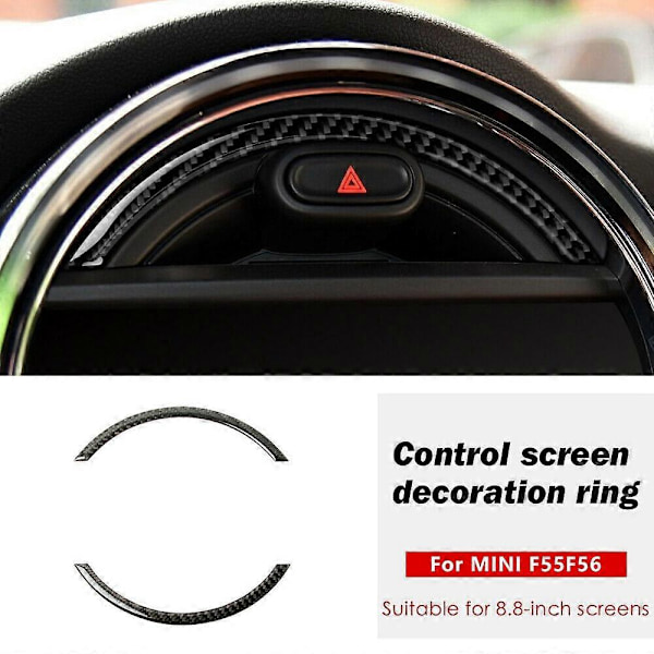 Äkta kolfiber för Mini Cooper F55 F56 Konsol Navigationsskärm Ram Trim