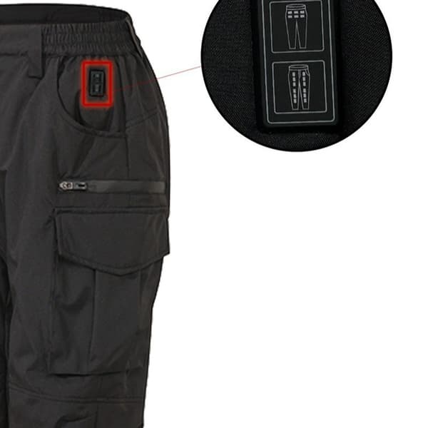 Oppvarmede bukser, vindtette og vanntette, karbonfiber med flere soner, USB, vinterbukser, XL