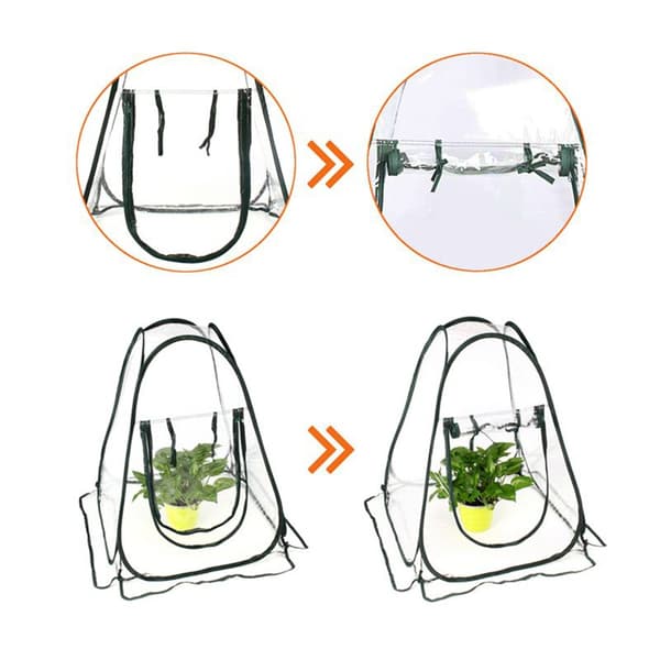 Mini-växthusskydd för växter, PVC, transparent vintertält, portabel trädgårdsnivå