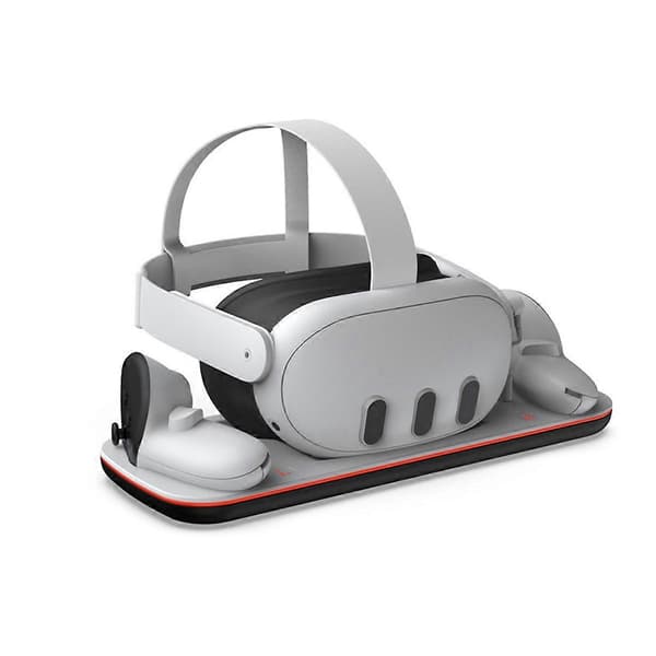 For Meta Quest 3S VR Hjelm Ladebase Støtte VR Hodehåndtak Lading med LED Lys Bar