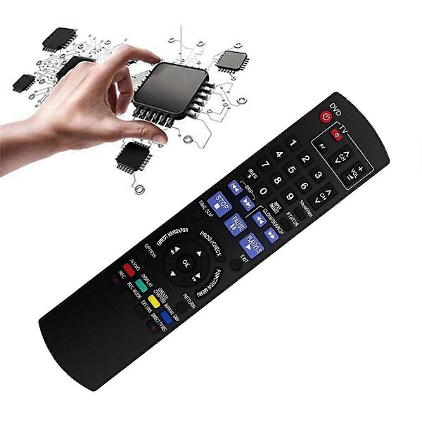 Erstatningsfjernkontroll N2QAYB000236 for Panasonic DVD-opptaker ShowView DMR-EX85 / DMR-EX87 / DMR-EX Black