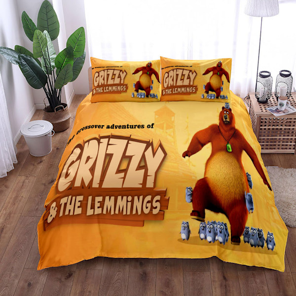 Grizzy ja Lemmings Sarjakuva Peittosetti 3-osainen-C 200x200cm